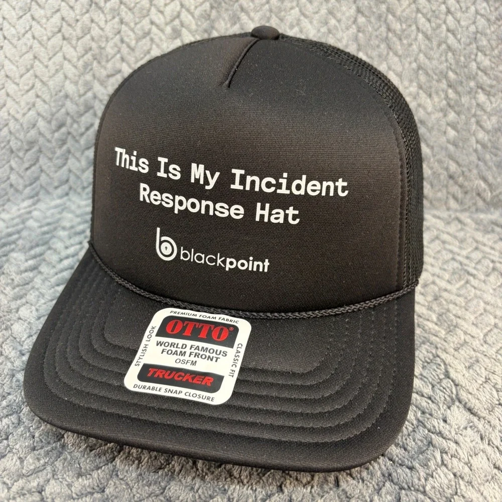 Otto Blackpoint Incident Response Hat Black Foam Trucker Snapback Cap 3932-1